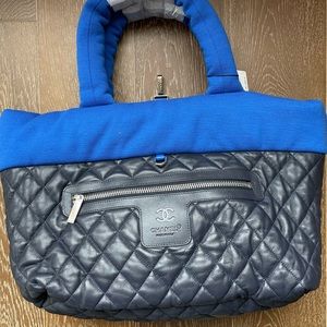 CHANEL Cocoon Cobalt Blue Reversible Puffy Quilted Tote *Pristine, never worn*